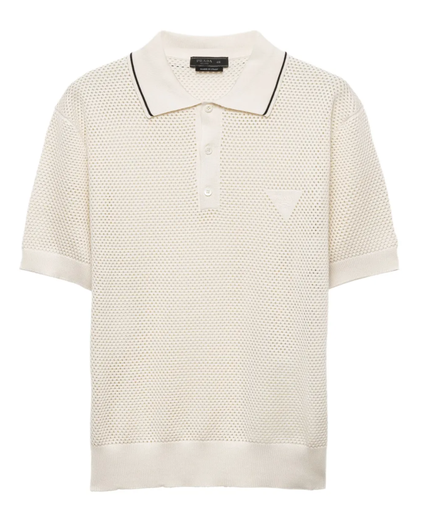 Silk and cotton polo shirt