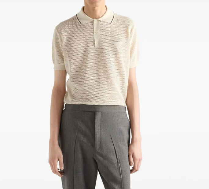Silk and cotton polo shirt